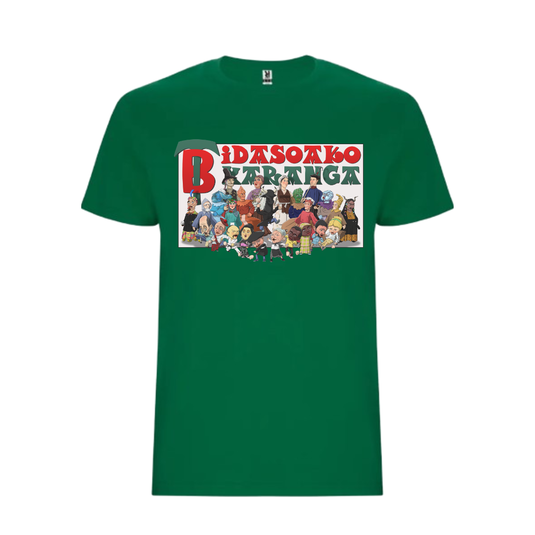 Pack Bidasoako txarangarekin dantzan – Camiseta + Maskuria + Libro "Bidasoako txarangarekin dantzan" (Euskera)