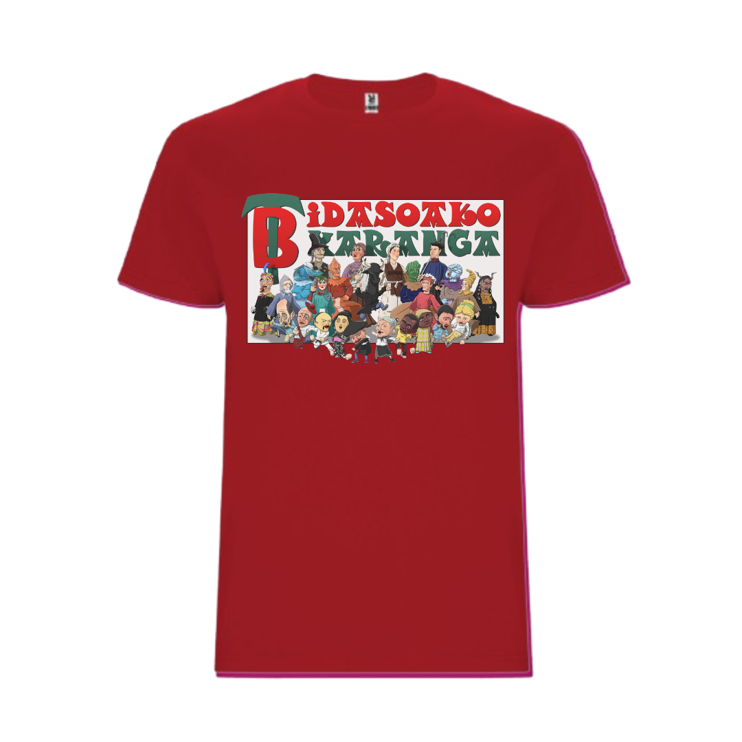 Pack Bidasoako txarangarekin dantzan – Camiseta + Maskuria + Libro "Bidasoako txarangarekin dantzan" (Euskera)