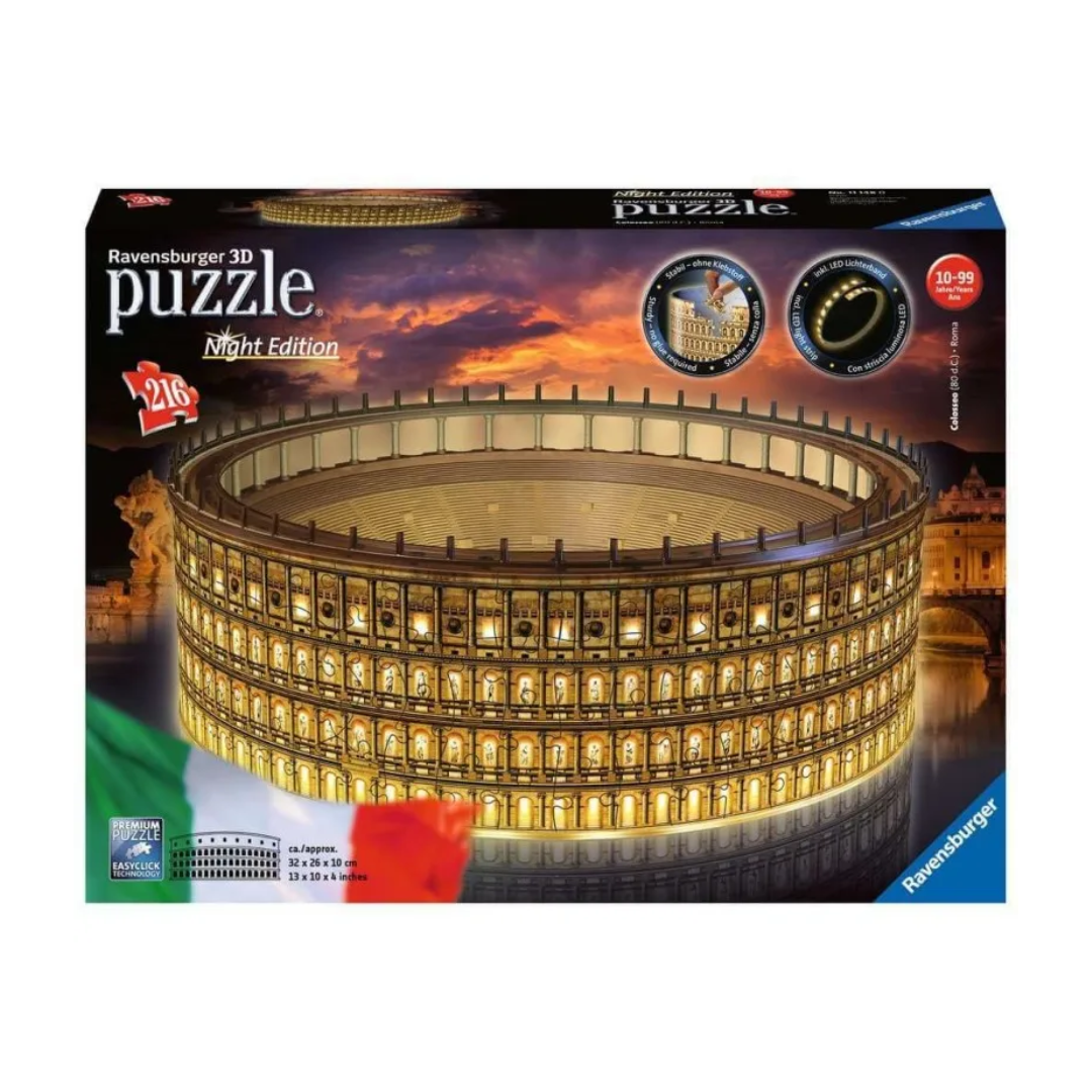 Puzzle - 3D Ravensburger Coliseo Night Edition 216 Piezas