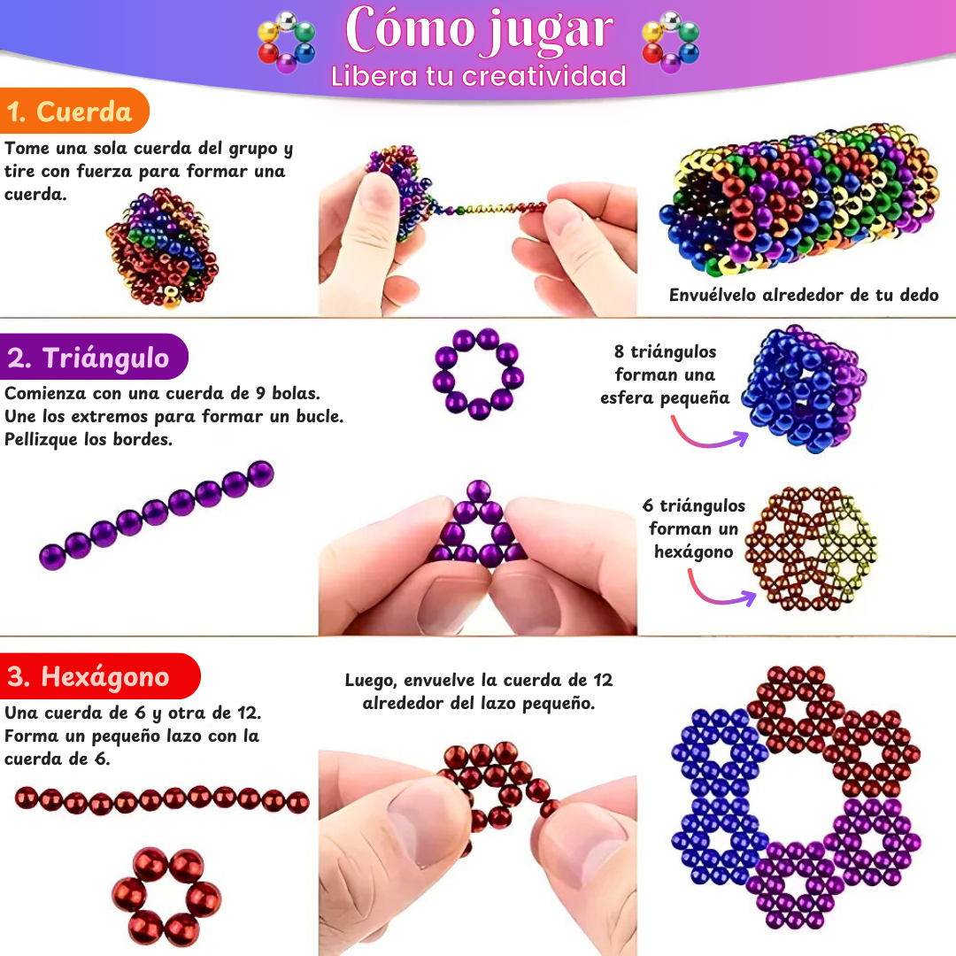 Bolas Magnéticas de Colores de 5mm para construcciones