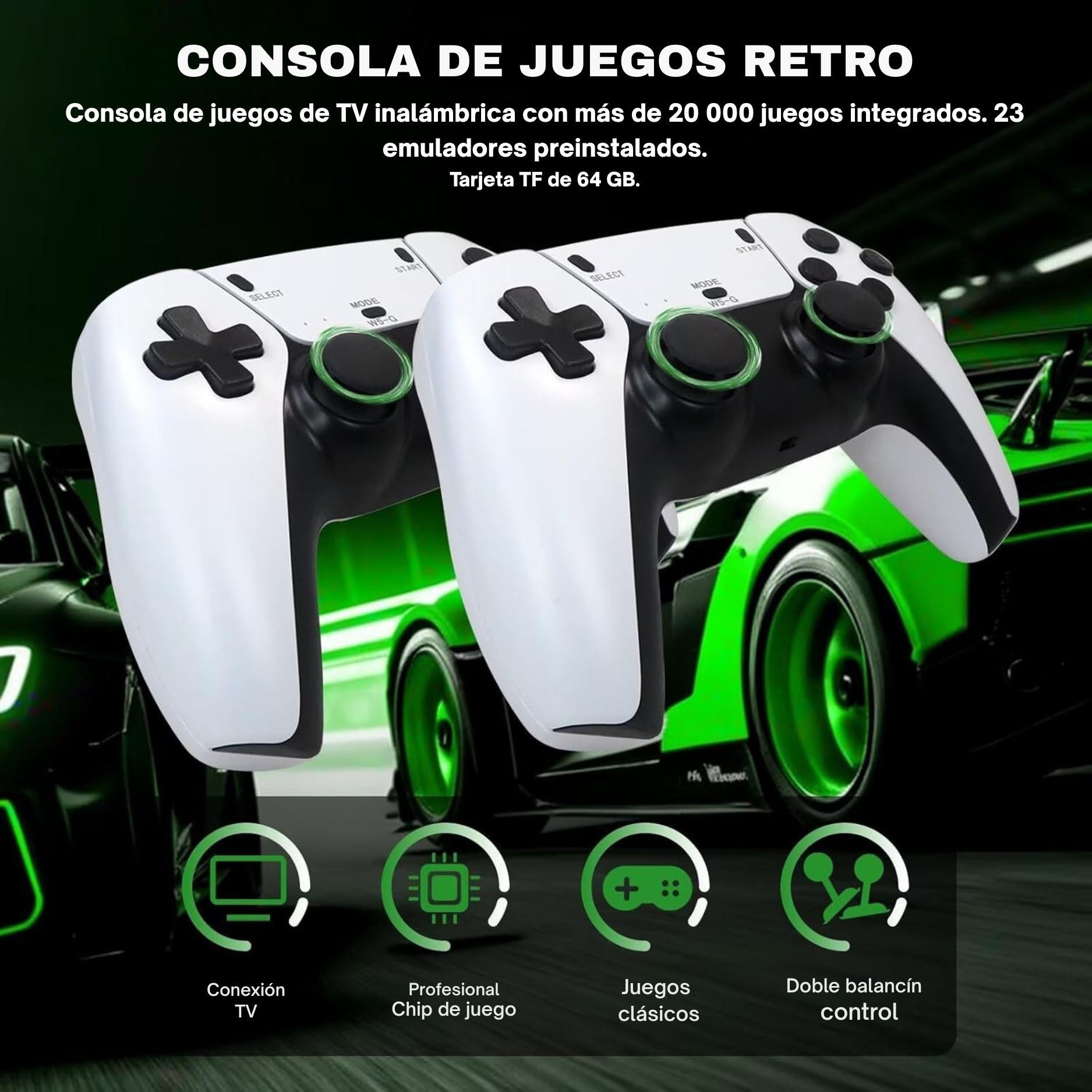 Video Consola Retro Game USB | 2 Jugadores | +20.000 Juegos Integrados