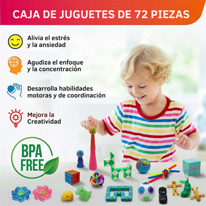 Caja de Mini Toys Antiestrés de 72 Piezas