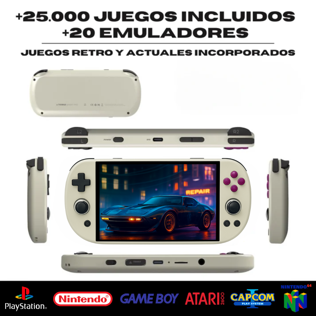 Consola Retro Portátil – 25.000 Juegos (128GB) + Pantalla HD
