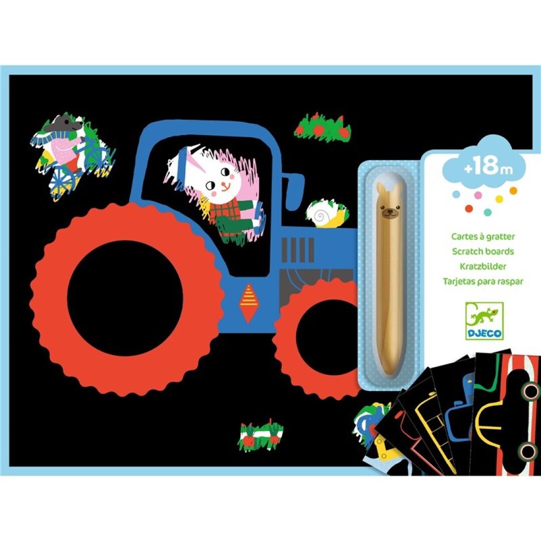 Cuadros para rascar Vehículos para descubrir – Actividad creativa infantil – Kulturdenda