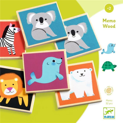 Juego educativo Memo Wood FSC – Juego de memoria de animales