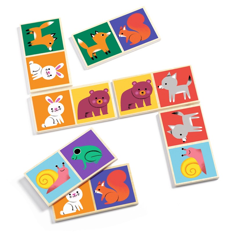 Juego educativo Dominó Wood FSC – Dominó infantil de animales