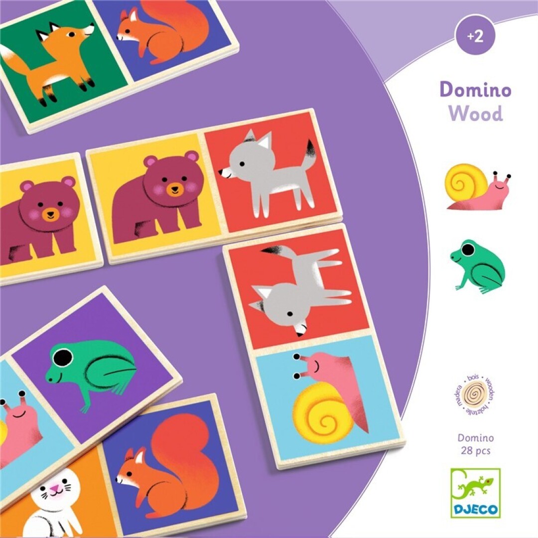 Juego educativo Dominó Wood FSC – Dominó infantil de animales