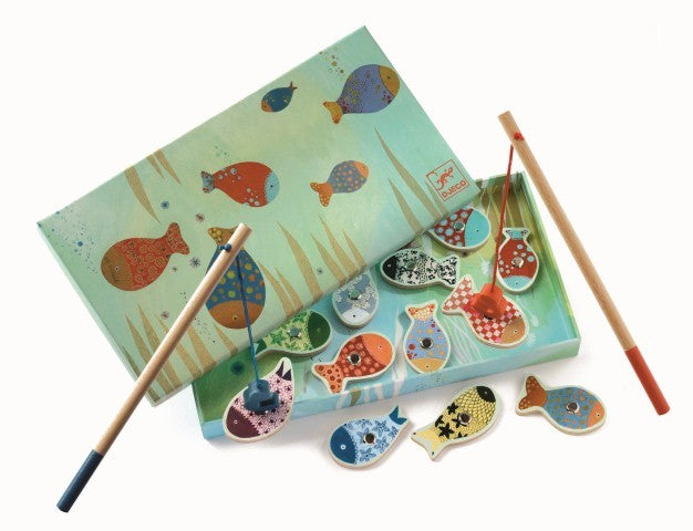 Pesca mágica magnética de madera – Juego infantil de pesca