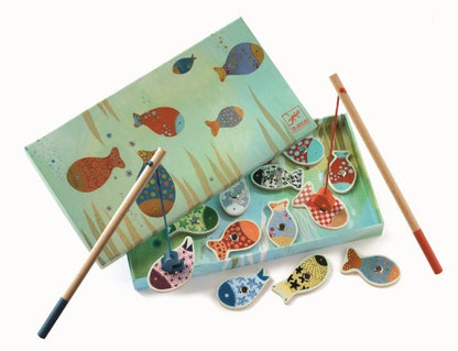 Pesca mágica magnética de madera – Juego infantil de pesca