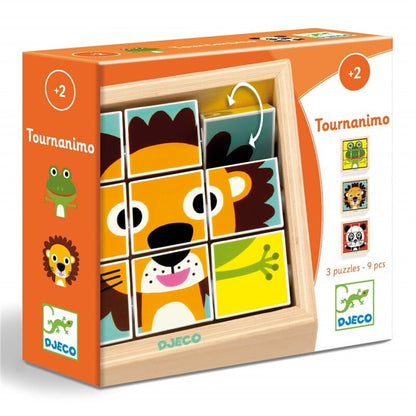 Rompecabezas giratorio de madera Tournanimo – Puzzle infantil de animales