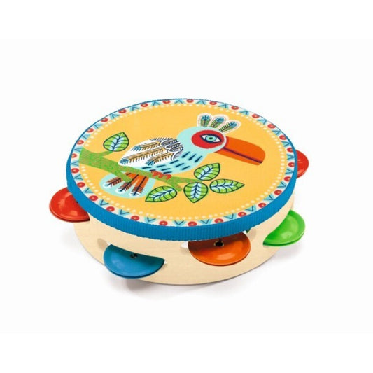 Animambo – Pandereta infantil de madera con platillos
