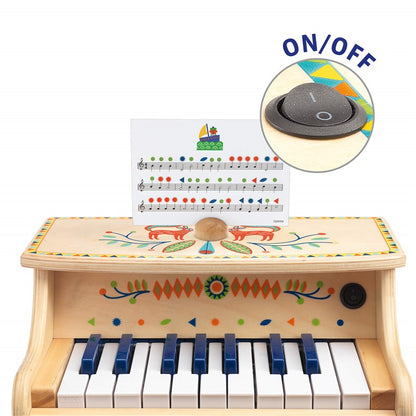 Animambo – Piano electrónico infantil de madera (18 teclas)