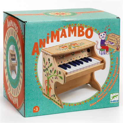 Animambo – Piano electrónico infantil de madera (18 teclas)