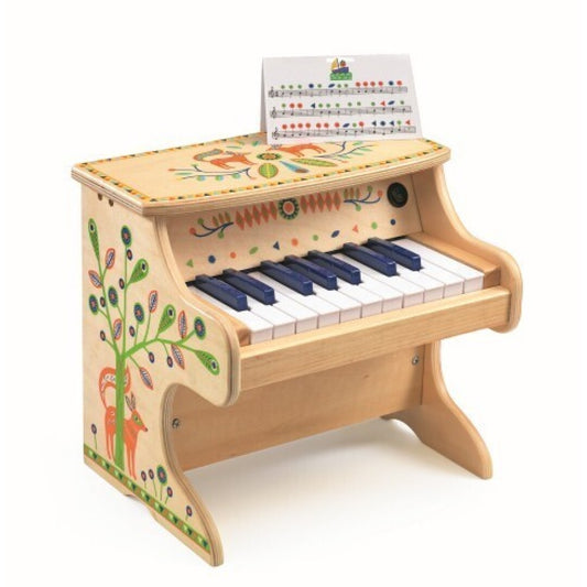 Animambo – Piano electrónico infantil de madera (18 teclas)