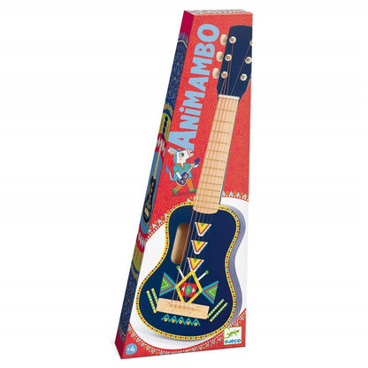Animambo – Guitarra infantil de madera con 6 cuerdas metálicas