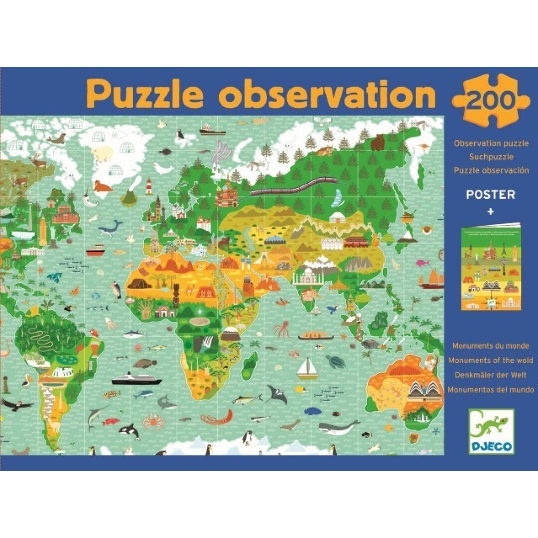 Puzzle de observación Los monumentos del mundo – Puzzle infantil – Kulturdenda