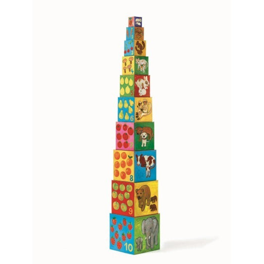 Cubos Mis Amigos – Set de 10 cubos apilables para primera edad
