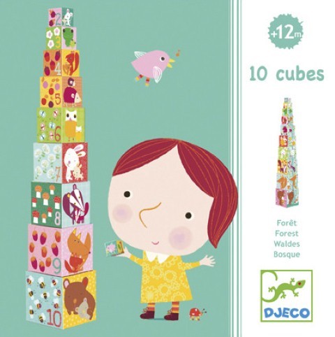 Cubos Bosque – Set de 10 cubos apilables para primera edad