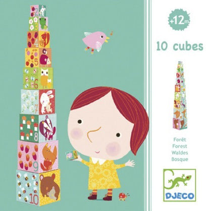 Cubos Bosque – Set de 10 cubos apilables para primera edad