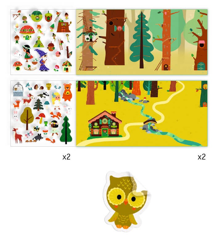 Pegatinas Cuentos El bosque mágico – Pegatinas reutilizables – Kulturdenda