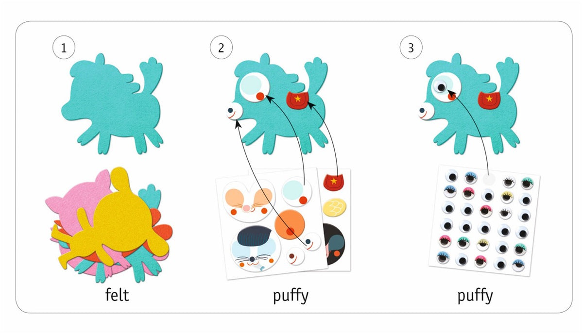 Crear con 1000 pegatinas Me gustan los animales – Kit de collage – Kulturdenda
