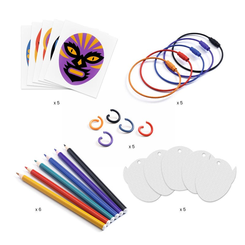 Kit creativo Llaveros Luchadores – Manualidades con plástico retráctil