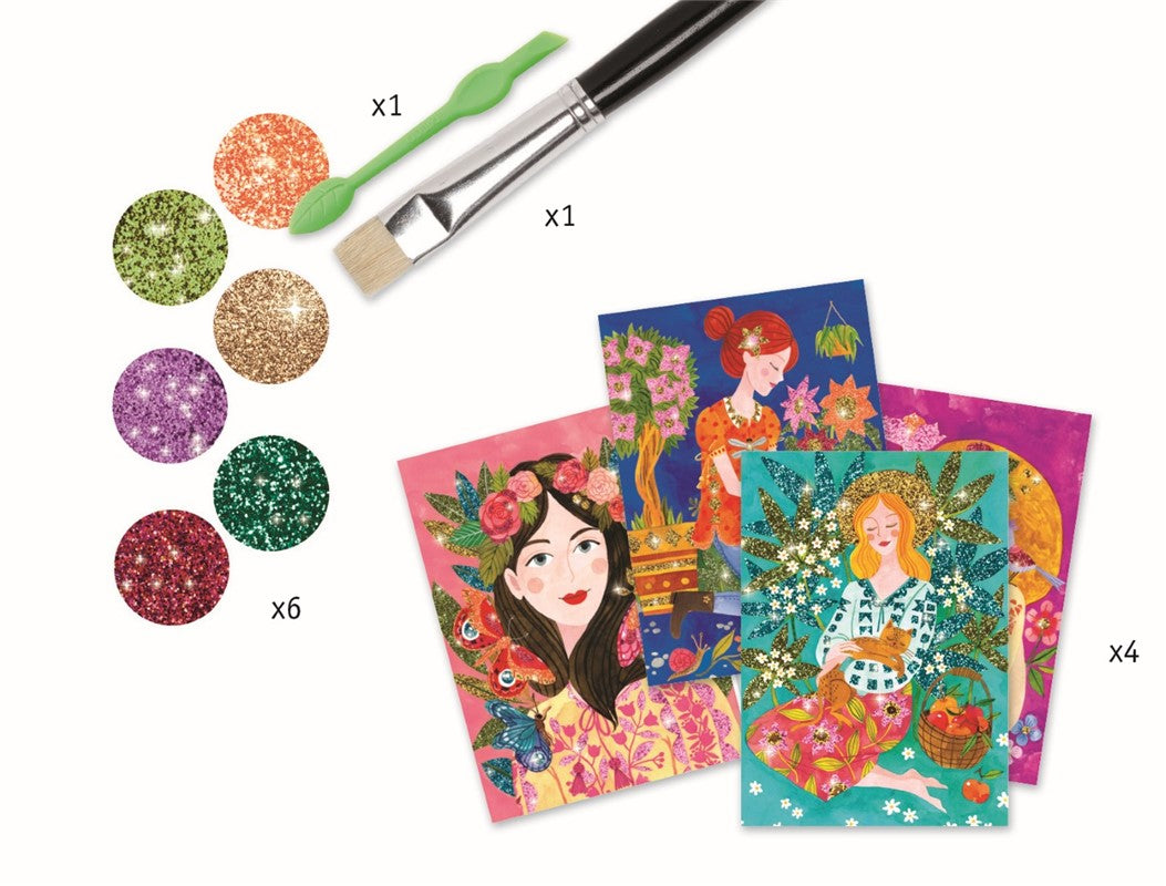 Cuadros purpurina El perfume de las flores – Kit creativo infantil – Kulturdenda