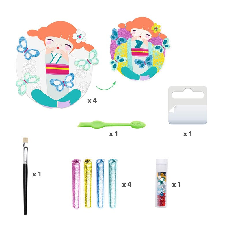 Cuadros purpurina Onnanoko – Kit creativo infantil – Kulturdenda
