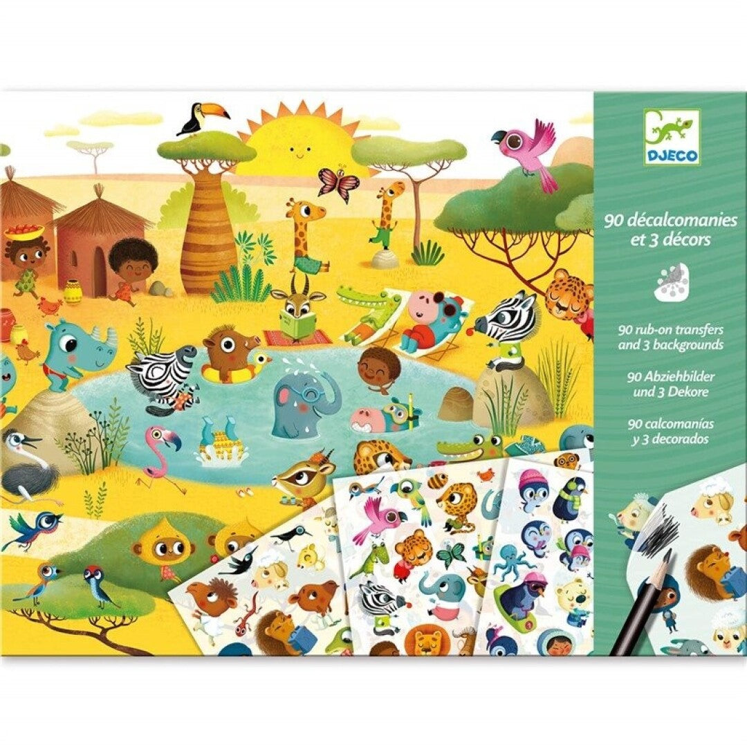 Calcomanía La fiesta ya está aquí – Actividad de calcomanías infantil – Kulturdenda