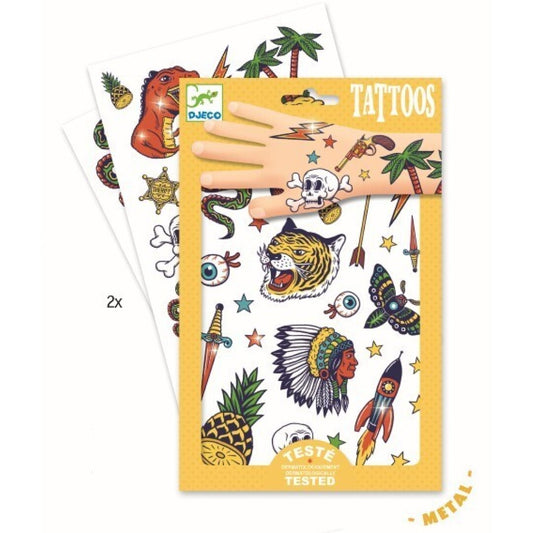 Tatuajes infantiles Bang Bang – Pegatinas temporales con efecto metalizado