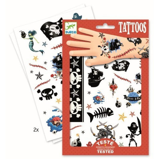Tatuajes infantiles Los Piratas – Pegatinas temporales de aventuras