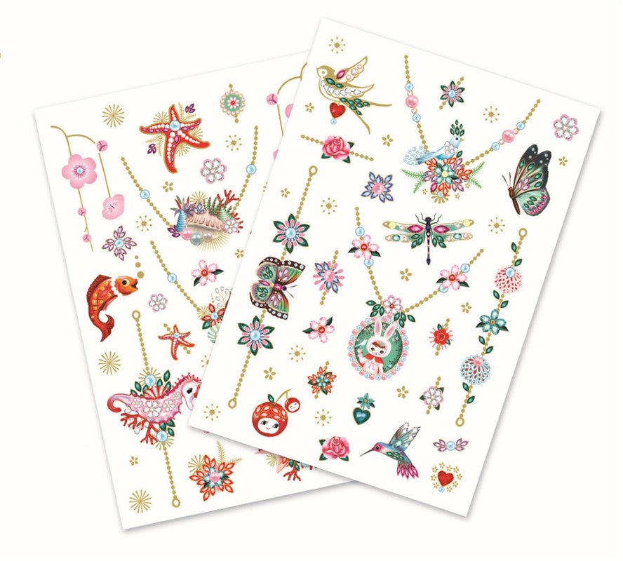 Tatuajes infantiles Las joyas de Fiona – Pegatinas temporales con detalles metalizados