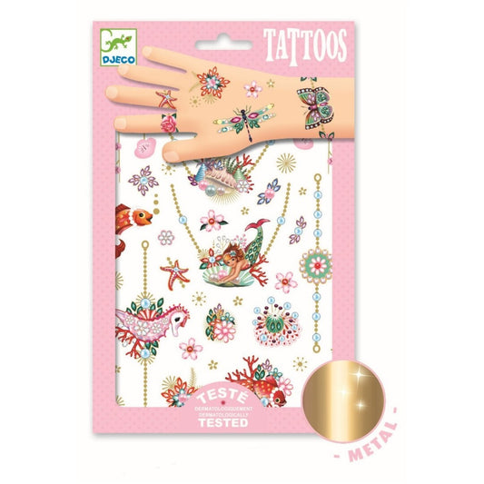 Tatuajes infantiles Las joyas de Fiona – Pegatinas temporales con detalles metalizados