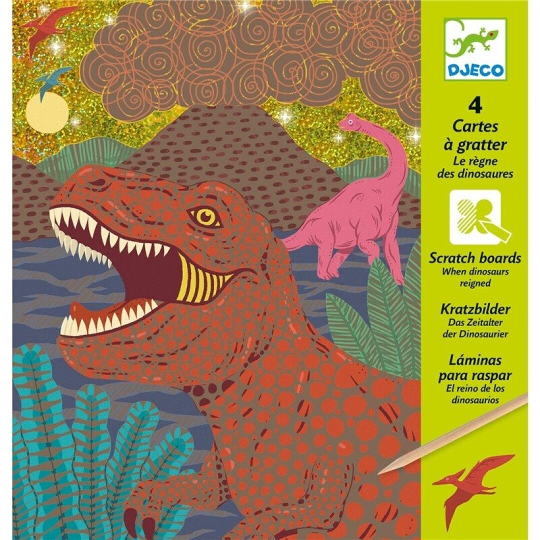 Cuadros para rascar El reino de los dinosaurios – Actividad creativa infantil – Kulturdenda