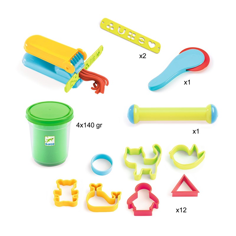 Pasta de moldear Estuche con accesorios – Set de plastilina infantil – Kulturdenda