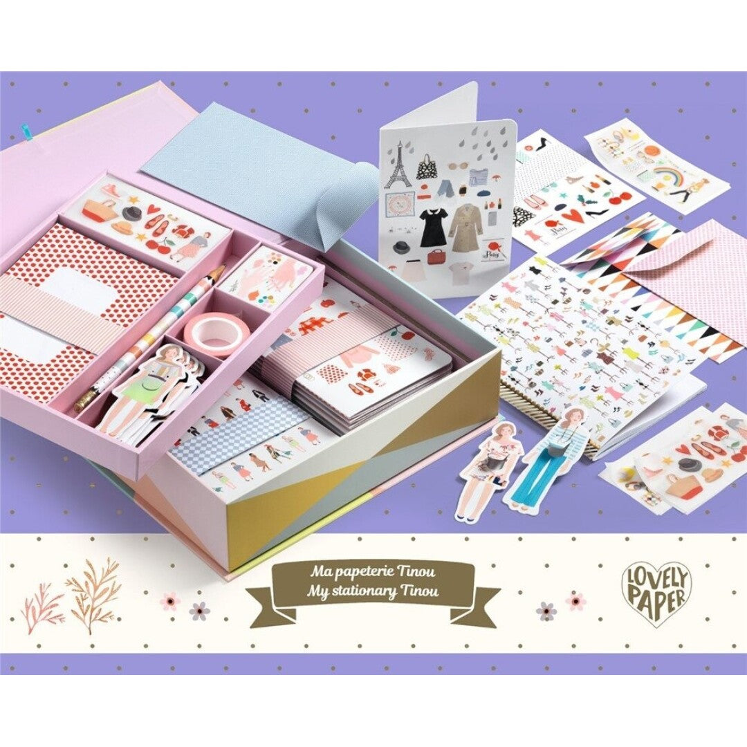 Caja Tinou – Set completo de papelería creativa infantil