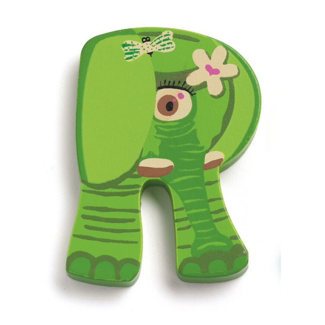 Letra Decorativa Infantil de Madera Animal R – Rana