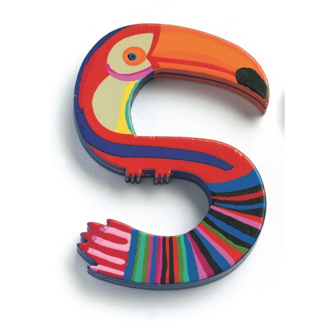 Letra Decorativa Infantil de Madera Animal S – Tucán