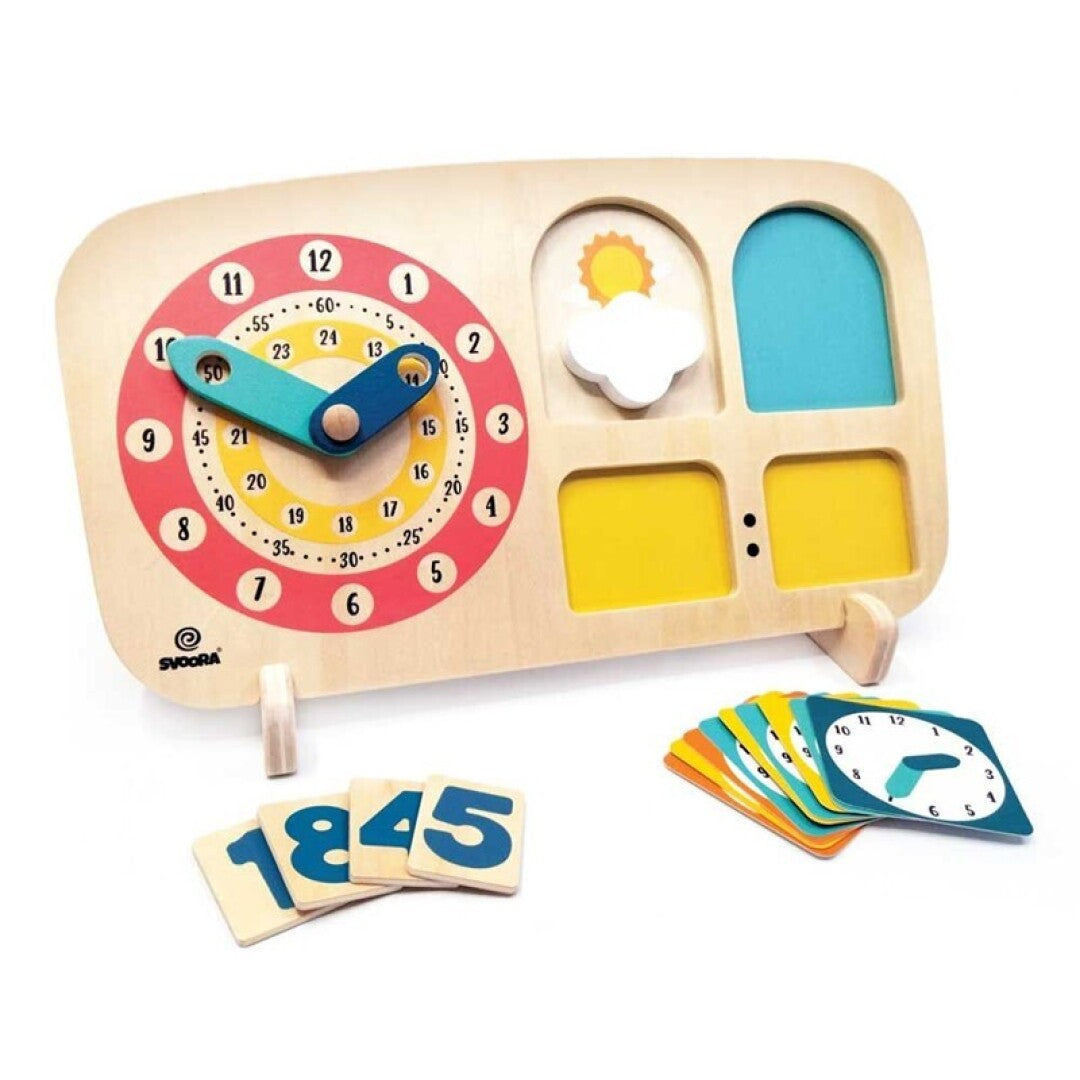 Reloj de madera It's Svoora O'Clock – Juguete educativo para aprender la hora – Kulturdenda