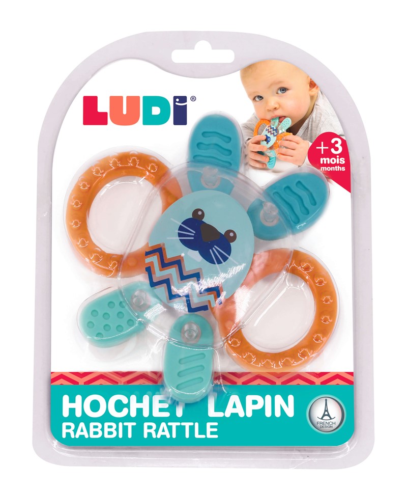 Sonajero bebé conejito Ludi – Ligero y fácil de agarrar