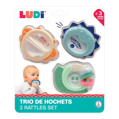 Trío de sonajeros Ludi – Sonajeros de animales para bebé – Kulturdenda