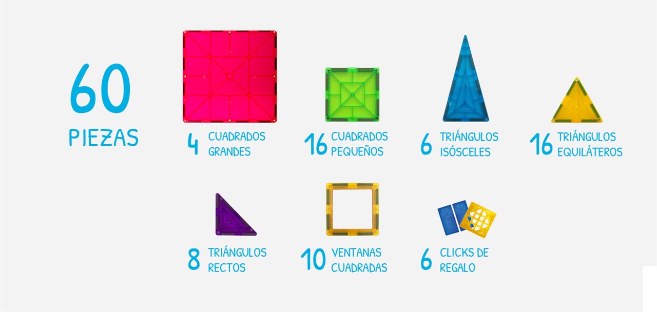 Imanix Classic – Juego de construcción magnético (60 piezas)