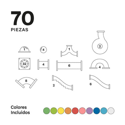 Imanix Tobogán – Circuito magnético de bolas (70 piezas)