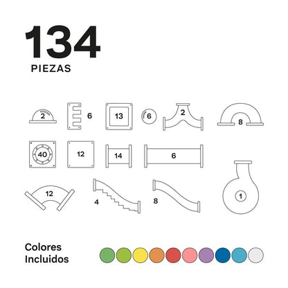 Imanix Tobogán – Circuito magnético de bolas (134 piezas)