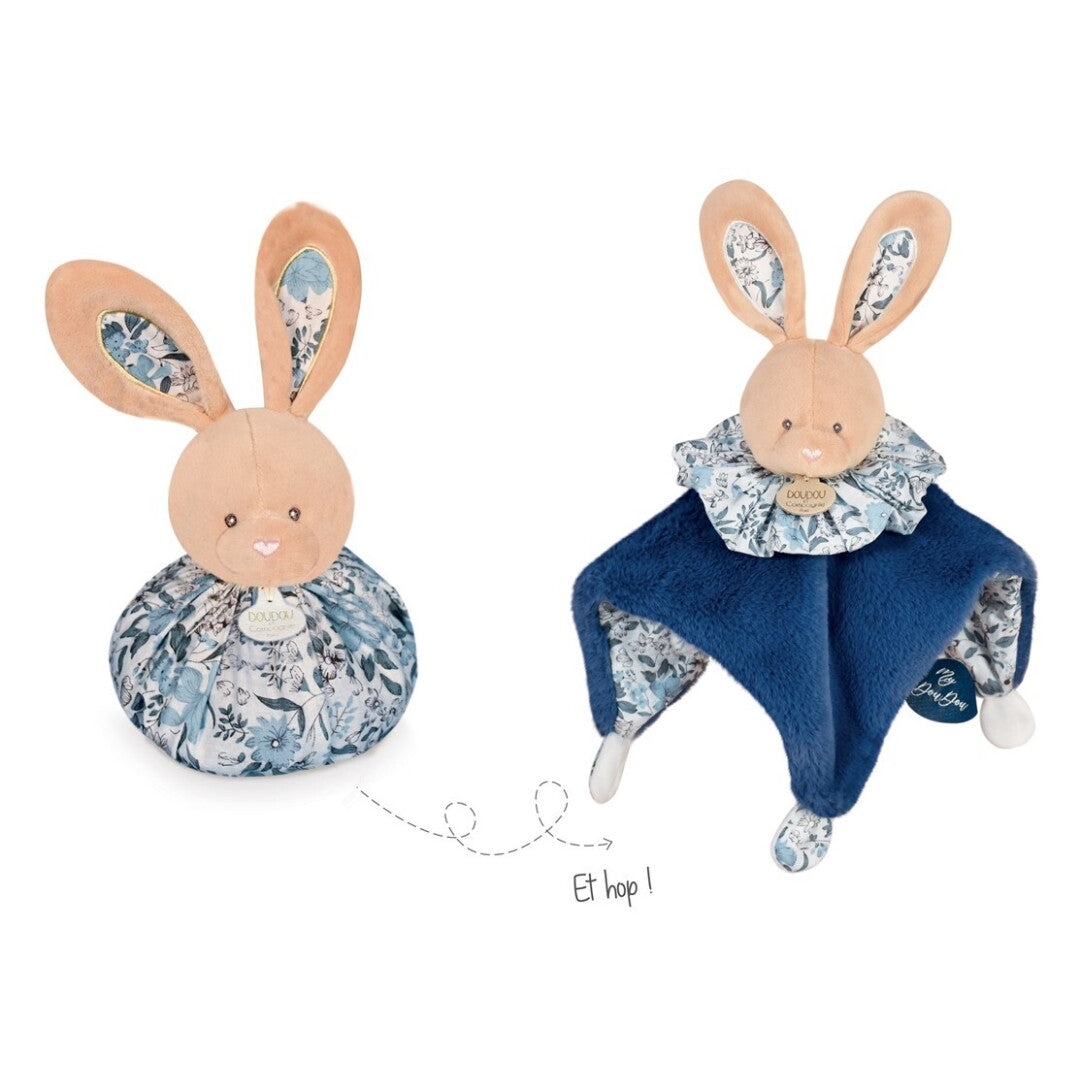 Doudou Boule Conejito azul – Doudou que se convierte en pelota – Kulturdenda