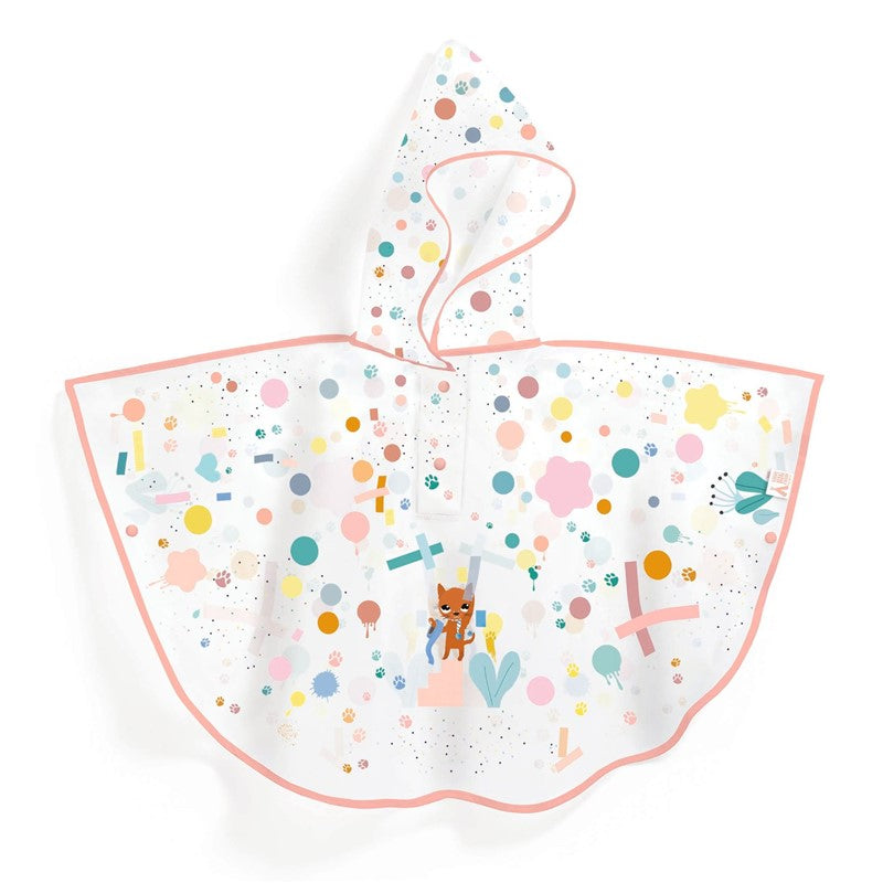 Poncho de lluvia infantil gato – Talla XS (90-110 cm)
