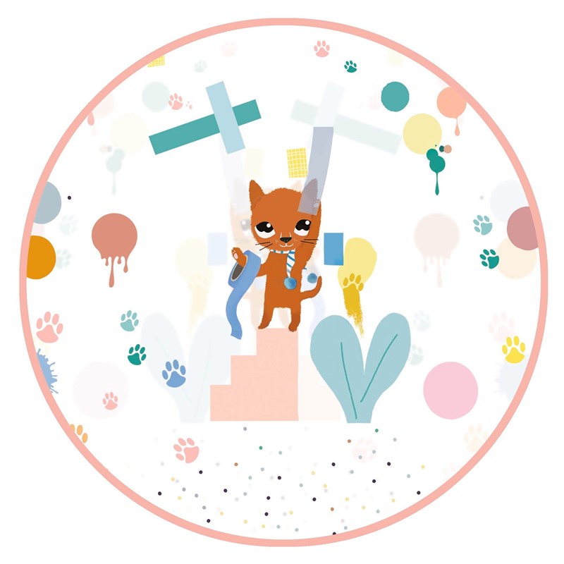 Poncho de lluvia infantil gato – Talla XS (90-110 cm)