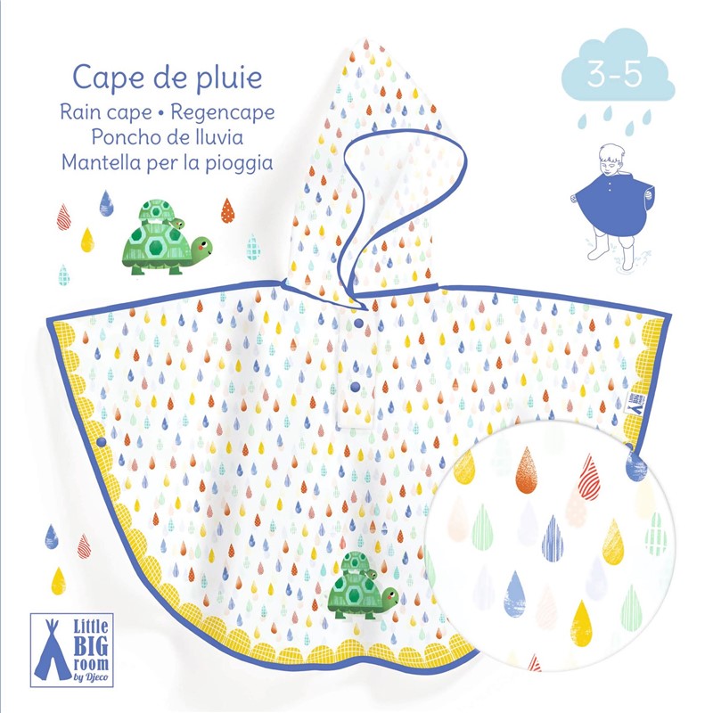 Poncho de lluvia Tortuga talla XS – Impermeable infantil – Kulturdenda