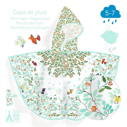 Poncho de lluvia infantil follaje – Talla S (110-122 cm)