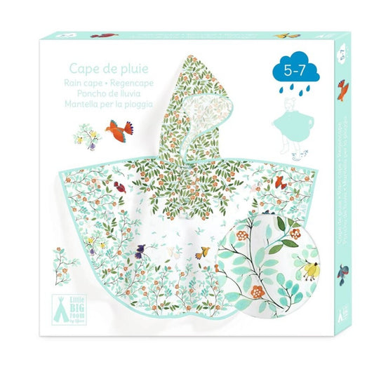 Poncho de lluvia infantil follaje – Talla S (110-122 cm)